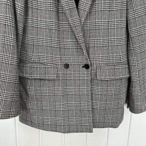 Gap Women Plaid Double Breasted Blazer Jacket Preppy Office Academia Size 8 - Picture 2 of 8